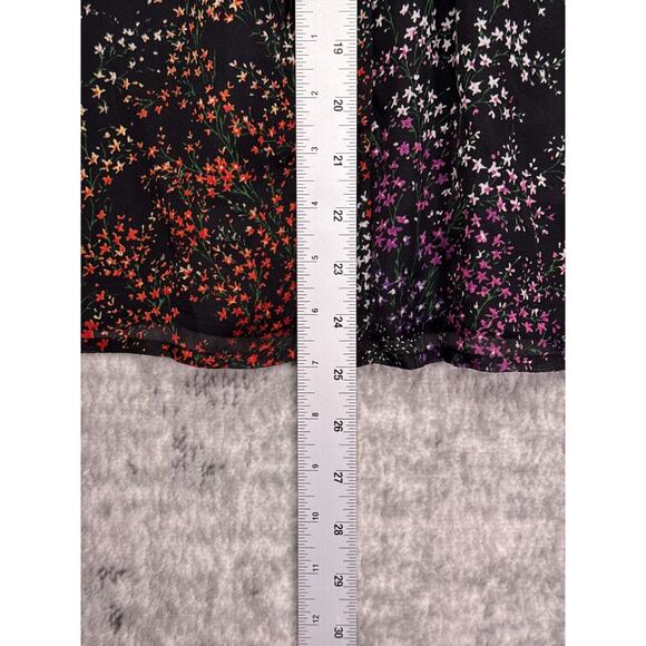 Co Collections Top Large Womens Silk Florals Tie Neck Long Sleeve Blouse - Picture 6 of 8